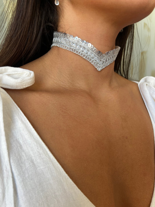 Choker Indira plateado