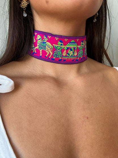 Choker Jaipur Rosado