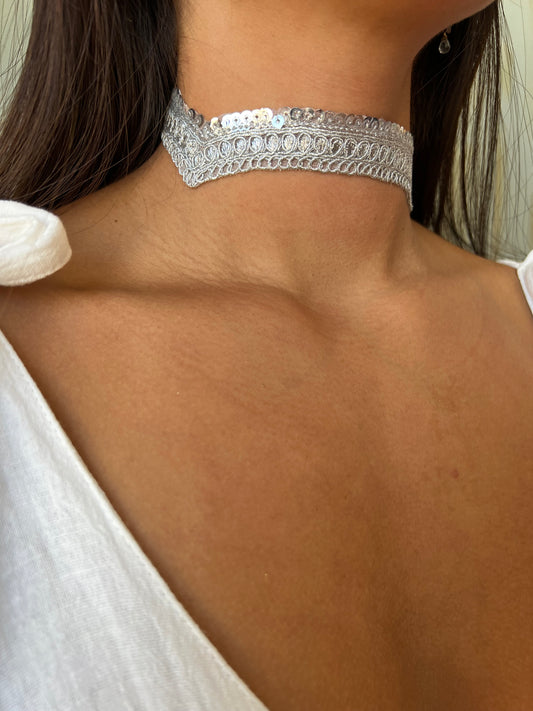 Choker Indira plateado