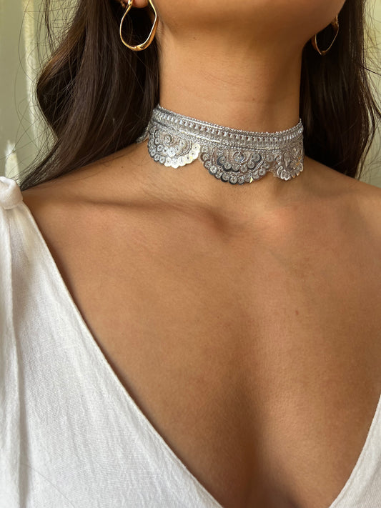 Choker Goa plateado