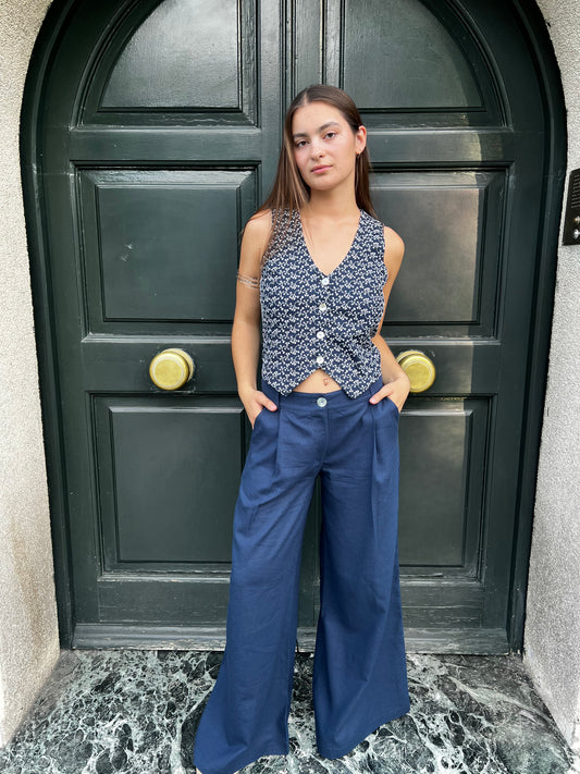 Vest Bruselas Broderie Azul