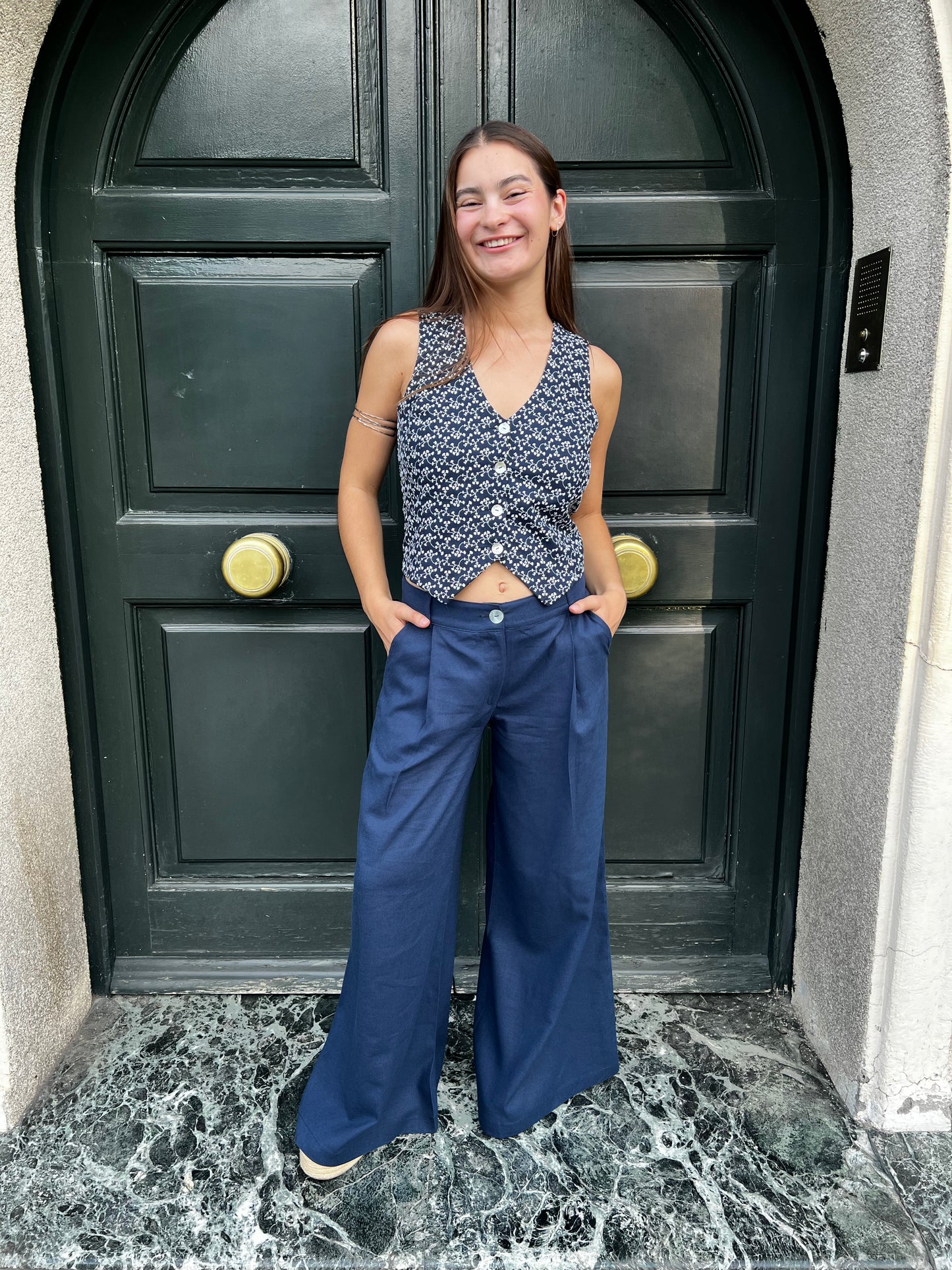 Vest Bruselas Broderie Azul
