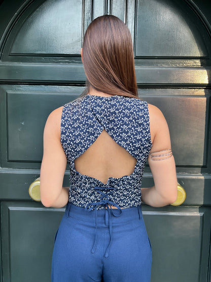 Vest Bruselas Broderie Azul