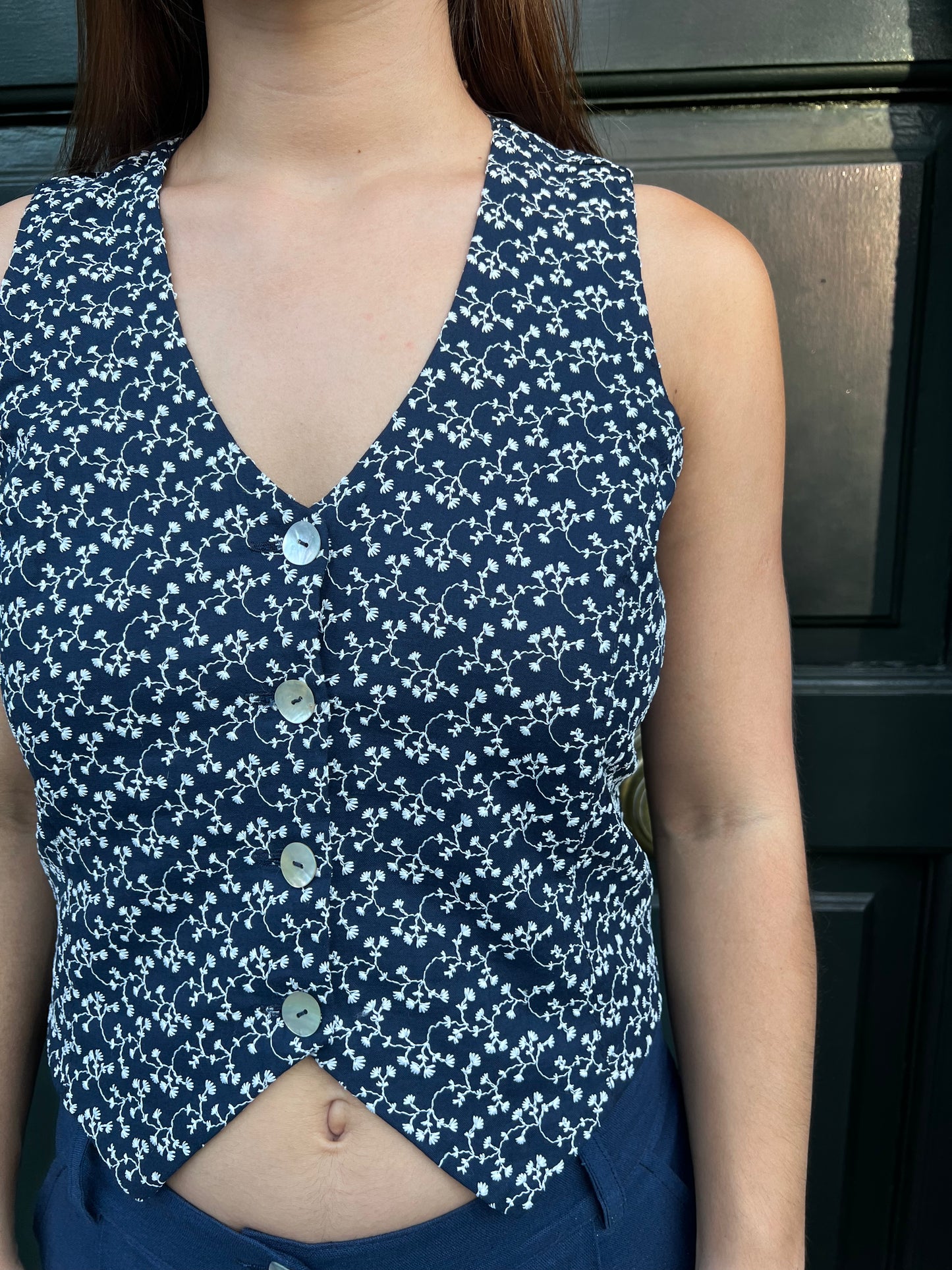 Vest Bruselas Broderie Azul